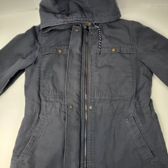 Patagonia Prairie Dawn Parka Jacket Women S charcoal Canvas Sherpa lined Hooded - Picture 11 of 16